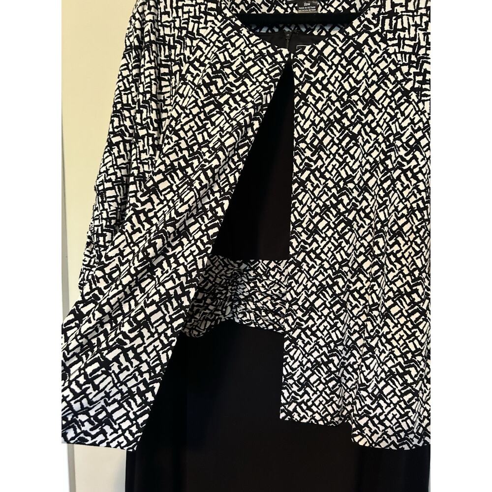 Jessica Howard Two Piece Black & White Maxi Dress 22W - Picture 9 of 14